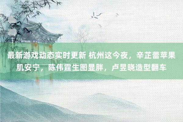 最新游戏动态实时更新 杭州这今夜，辛芷蕾苹果肌安宁，陈伟霆生图显胖，卢昱晓造型翻车